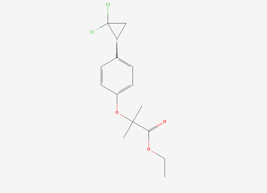 Two-dimensional chemical structure of Ciprofibrate EP Impurity E / Ciprofibrate Ethyl Ester, CAS 52179-28-9