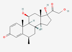 Two-dimensional chemical structure of Methylprednisolone EP Impurity H / 6Beta Methyl Prednisolne / Methylprednisolone Related Compound H, CAS 18462-27-6