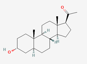 Two-dimensional chemical structure of Allopregnanolone, CAS 516-54-1