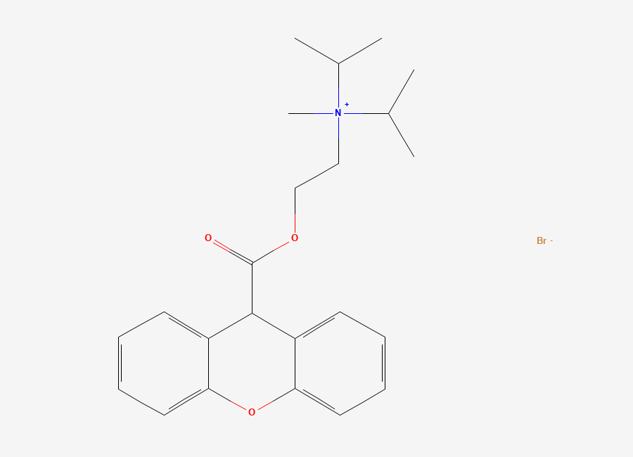 Two-dimensional chemical structure of Propantheline Bromide, CAS 50-34-0