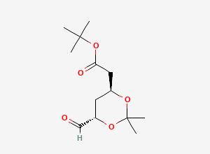 Two-dimensional chemical structure of tert-butyl 2-[(4S,6S)-6-formyl-2,2-dimethyl-1,3-dioxan-4-yl]acetate