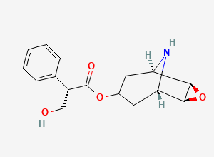 Two-dimensional chemical structure of Hyoscine Hydrobromide Impurity B (norhyoscine), CAS 4684-28-0