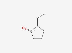 Two-dimensional chemical structure of 2-Ethylcyclopentan-1-one