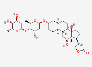 Two-dimensional chemical structure of Digoxin EP Impurity F/ Digoxigenin Bis-digitoxoside, CAS 5297-05-2