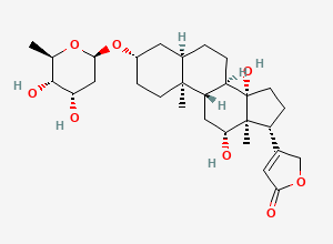 Two-dimensional chemical structure of Digoxin EP Impurity D/ Digoxigenin Monodigitoxoside, CAS 5352-63-6