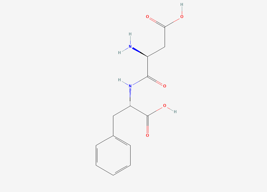 Two-dimensional chemical structure of Aspartame EP Impurity B / L-α-Aspartyl-L-phenylalanine, CAS 13433-09-5