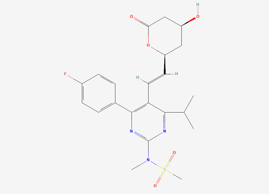 Two-dimensional chemical structure of Rosuvastatin (2S,4S)-Lactone, CAS 1809092-87-2