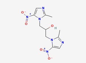 Two-dimensional chemical structure of 1,3-Bis(2-methyl-5-nitro-1h-imidazol-1-yl)propan-2-ol, CAS 74550-92-8