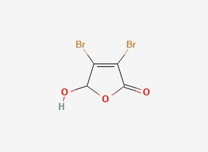 Two-dimensional chemical structure of 3,4-Dibromo-5-hydroxyfuran-2(5H)-one