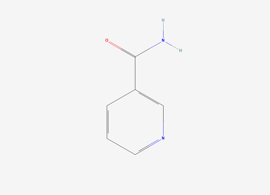 Two-dimensional chemical structure of Nicotinamide, CAS 98-92-0