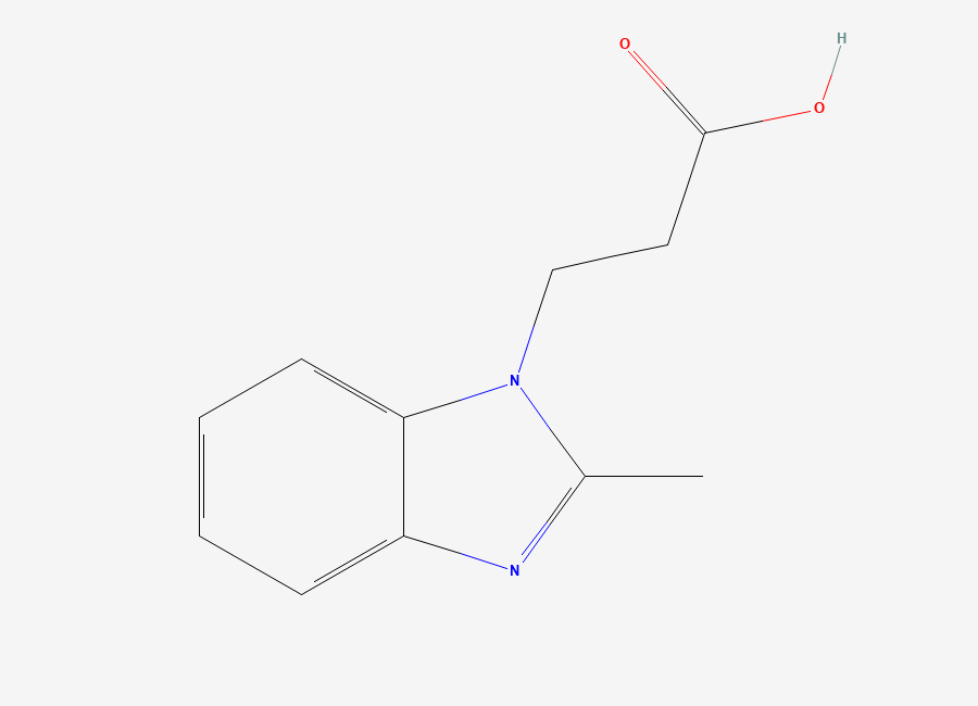 Two-dimensional chemical structure of 3-(2-methyl-1H-1,3-benzodiazol-1-yl)propanoic acid