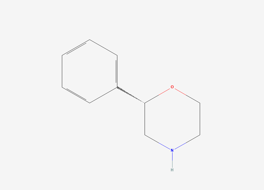 Two-dimensional chemical structure of (2S)-2-Phenylmorpholine