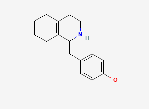 Two-dimensional chemical structure of 1,2,3,4,5,6,7,8-Octahydro-1-((4-methoxyphenyl)methyl)isoquinoline