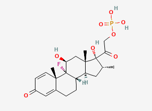 Two-dimensional chemical structure of Dexamethasone 21-Phosphate, CAS 312-93-6