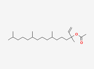 Two-dimensional chemical structure of 1,5,9,13-Tetramethyl-1-vinyltetradecyl acetate
