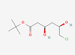 Two-dimensional chemical structure of tert-butyl (3R,5R)-6-chloro-3,5-dihydroxyhexanoate