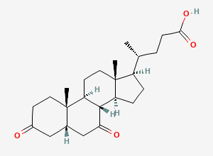 Two-dimensional chemical structure of 3,7-Dioxo-5beta-cholanoic acid, CAS 859-97-2