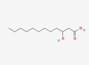 Two-dimensional chemical structure of (+-)-3-Hydroxydodecanoic acid