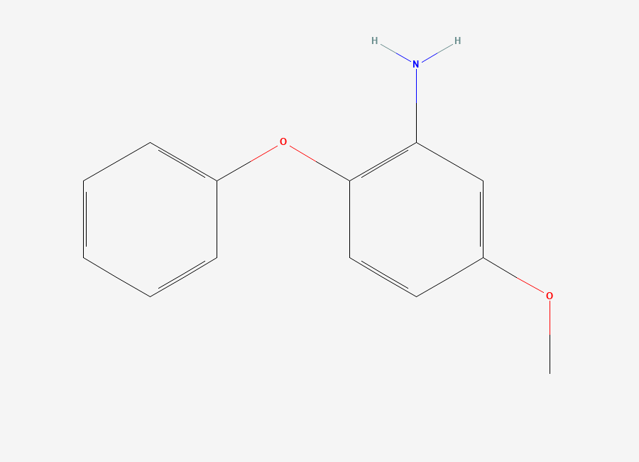 Two-dimensional chemical structure of 5-Methoxy-2-phenoxyaniline, CAS 76838-72-7