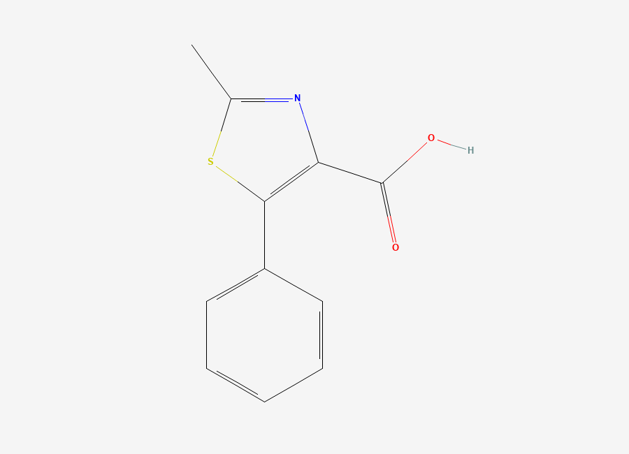 Two-dimensional chemical structure of 2-methyl-5-phenyl-1,3-thiazole-4-carboxylic Acid