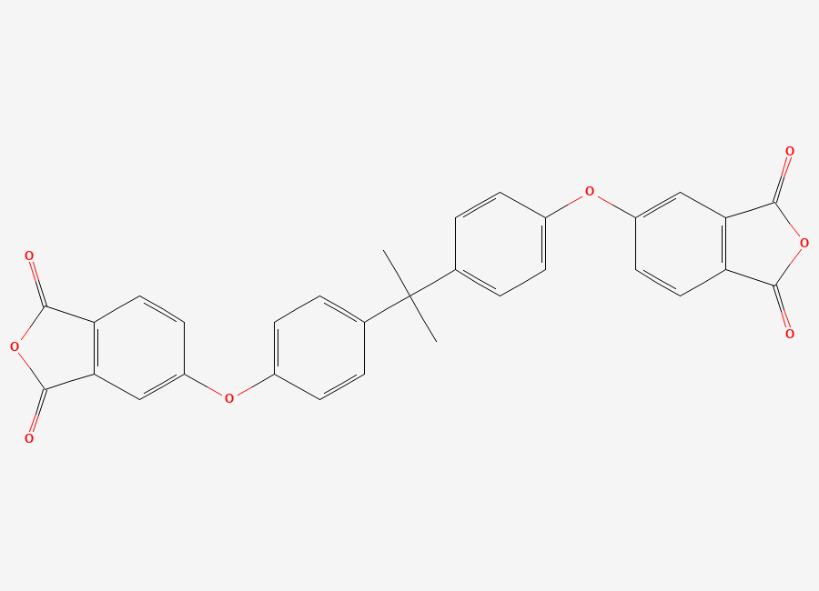 Two-dimensional chemical structure of 2,2-Bis(4-(3,4-dicarboxyphenoxy)phenyl)propane dianhydride