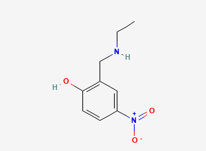 Two-dimensional chemical structure of 2-[(Ethylamino)methyl]-4-nitrophenol, CAS 71130-60-4