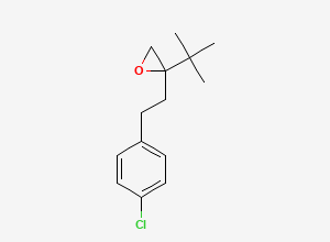 Two-dimensional chemical structure of 2-[2-(4-Chlorophenyl)ethyl]-2-(1,1-dimethylethyl)-oxirane, CAS 80443-63-6