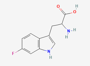 Two-dimensional chemical structure of 6-Fluorotryptophan, DL-