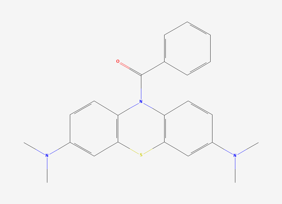 Two-dimensional chemical structure of 10H-Phenothiazine-3,7-diamine, 10-benzoyl-N,N,N',N'-tetramethyl-