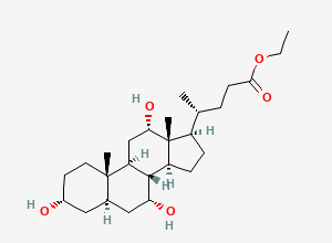Two-dimensional chemical structure of cholic acid ethyl ester, CAS 15073-99-1
