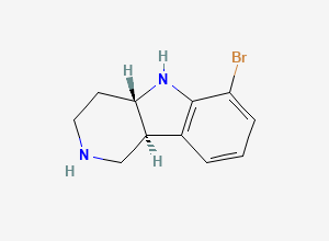 Two-dimensional chemical structure of (4aS,9bS)-6-bromo-2,3,4,4a,5,9b-hexahydro-1H-pyrido[4,3-b]indole