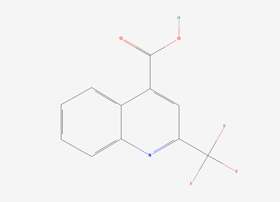 Two-dimensional chemical structure of 2-(Trifluoromethyl)quinoline-4-carboxylic acid