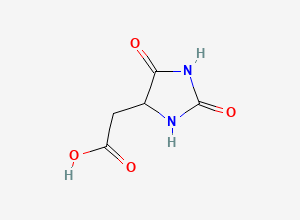 Two-dimensional chemical structure of 2,5-Dioxo-1,3-diazolidin-4-ylacetic acid