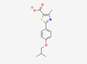 Two-dimensional chemical structure of Febuxostat Descyano Impurity, CAS 1206550-99-3