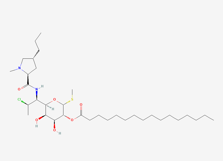 Two-dimensional chemical structure of 7-Epiclindamycin Palmitate