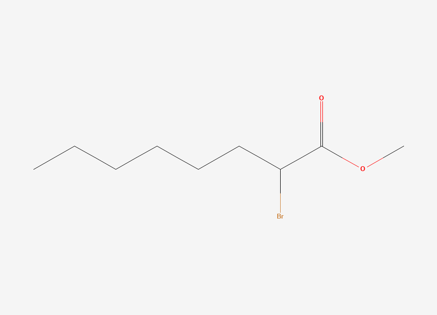 Two-dimensional chemical structure of Octanoic acid, 2-bromo-, methyl ester