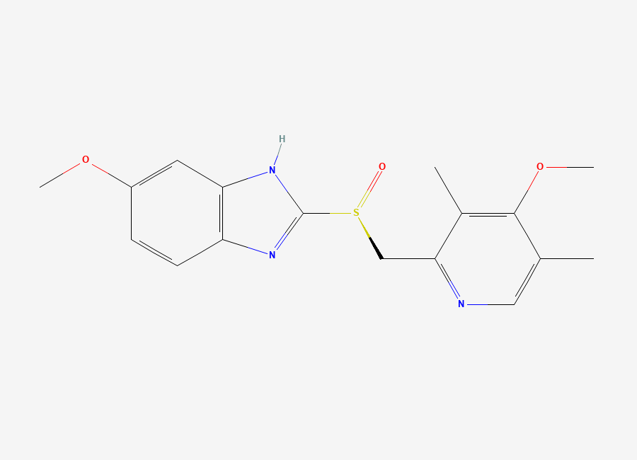 Two-dimensional chemical structure of Esomeprazole, CAS 119141-88-7