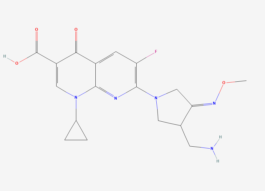 Two-dimensional chemical structure of Gemifloxacin, CAS 175463-14-6