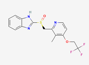 Two-dimensional chemical structure of Lansoprazole S-Isomer/ Levolansoprazole/ S-(-)-Lansoprazole, CAS 138530-95-7