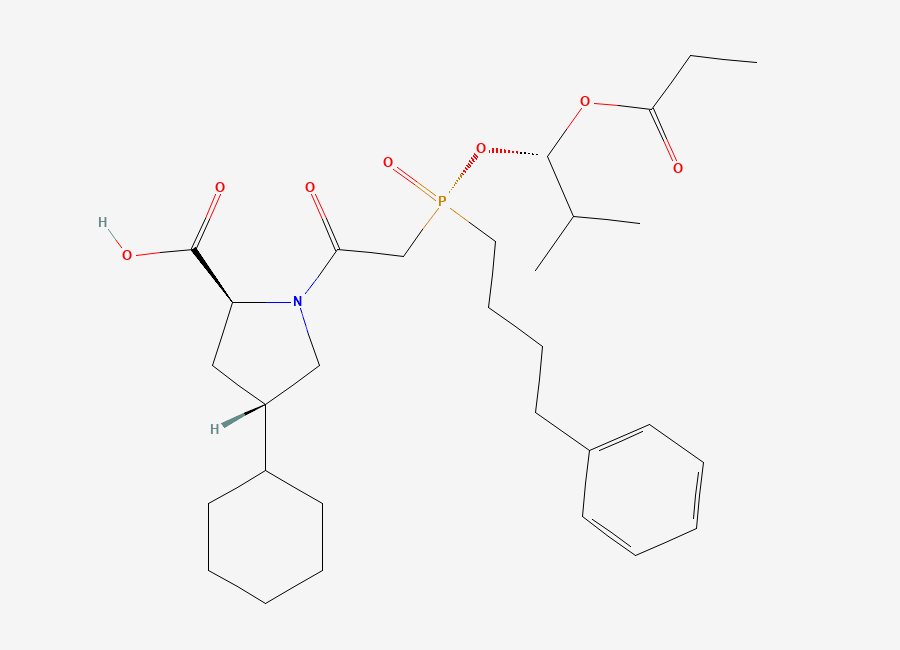 Two-dimensional chemical structure of Fosinopril, CAS 98048-97-6