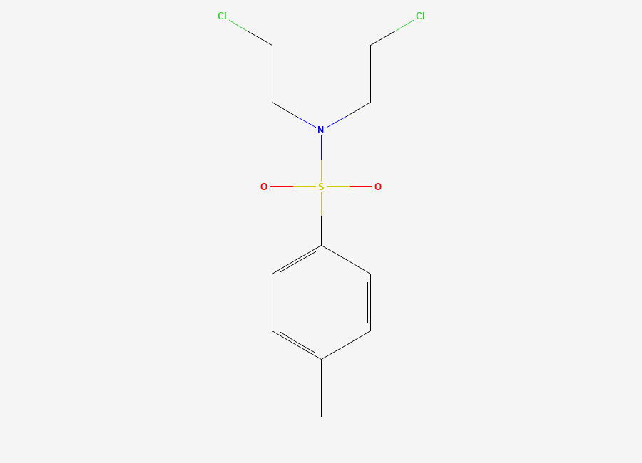 Two-dimensional chemical structure of N,N-Bis(2-chloroethyl)-p-toluenesulfonamide, CAS 42137-88-2