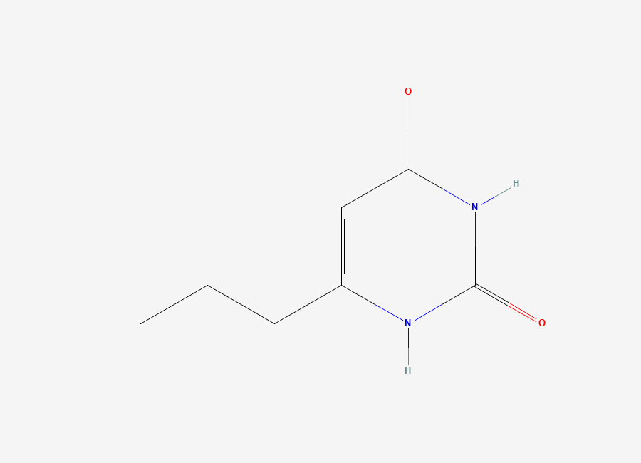 Two-dimensional chemical structure of 6-n-Propyluracil