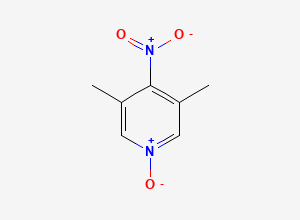 Two-dimensional chemical structure of Pyridine, 3,5-dimethyl-4-nitro-, 1-oxide, CAS 14248-66-9