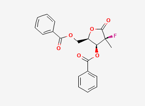 Two-dimensional chemical structure of ((2R,3S,4S)-3-(benzoyloxy)-4-fluoro-4-Methyl-5-oxotetrahydrofuran-2-yl)Methyl benzoate
