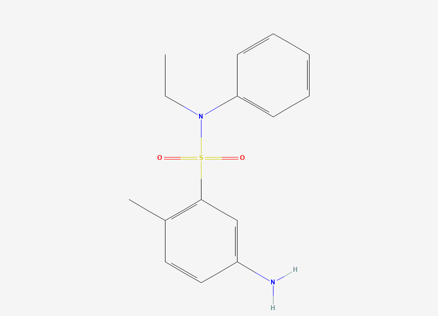 Two-dimensional chemical structure of Benzenesulfonamide, 5-amino-N-ethyl-2-methyl-N-phenyl-