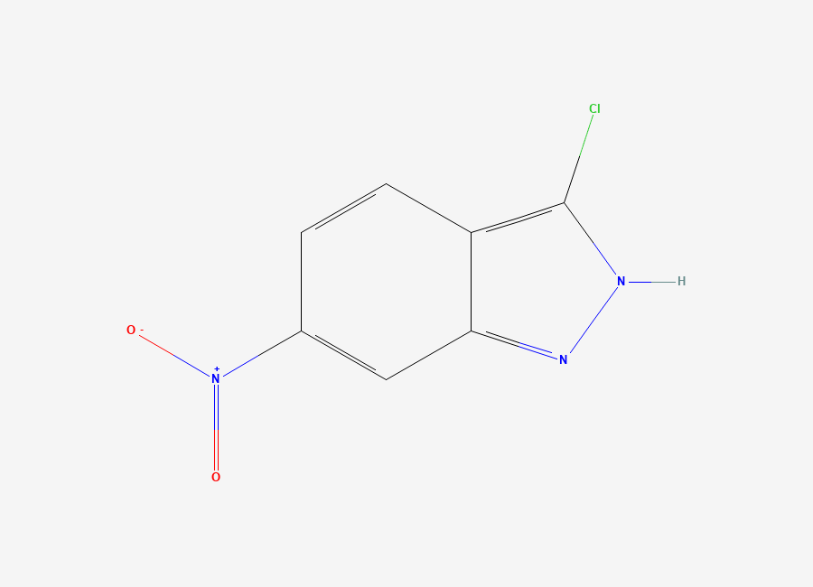 Two-dimensional chemical structure of 1H-Indazole, 3-chloro-6-nitro-