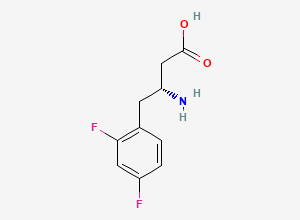 Two-dimensional chemical structure of (R)-b-Amino-2,4-difluoro-benzenebutanoic acid