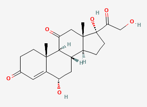 Two-dimensional chemical structure of 6-alpha-Hydroxy Cortisone, CAS 67010-76-8
