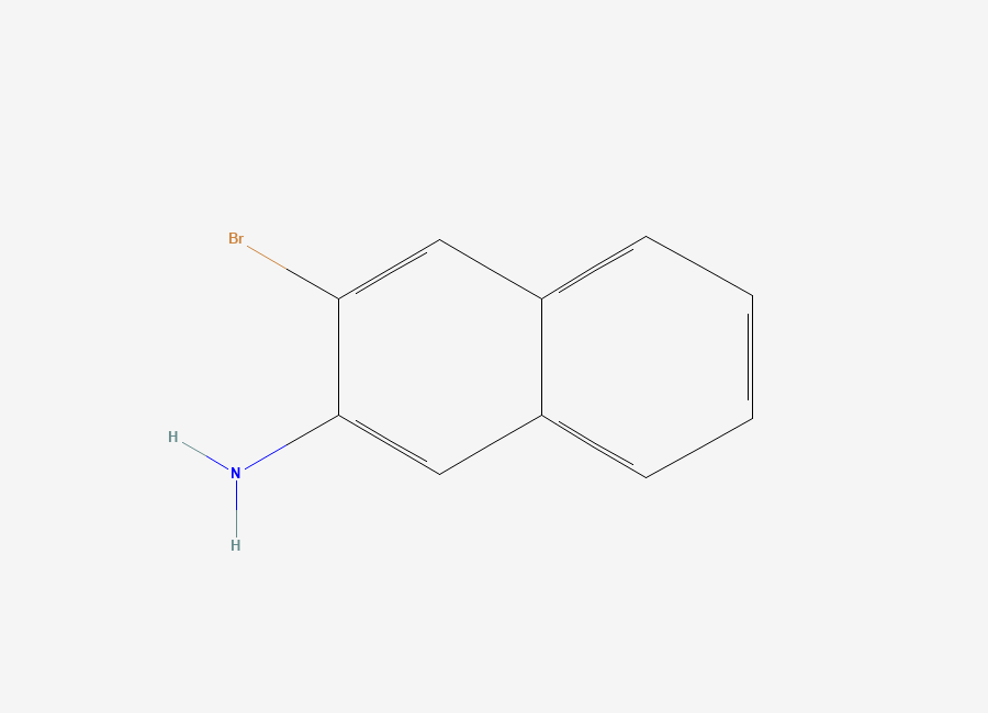 Two-dimensional chemical structure of 2-Naphthalenamine, 3-bromo-