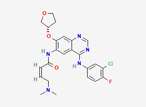 Two-dimensional chemical structure of (Z)-N-[4-(3-chloro-4-fluoroanilino)-7-[(3S)-oxolan-3-yl]oxyquinazolin-6-yl]-4-(dimethylamino)but-2-enamide